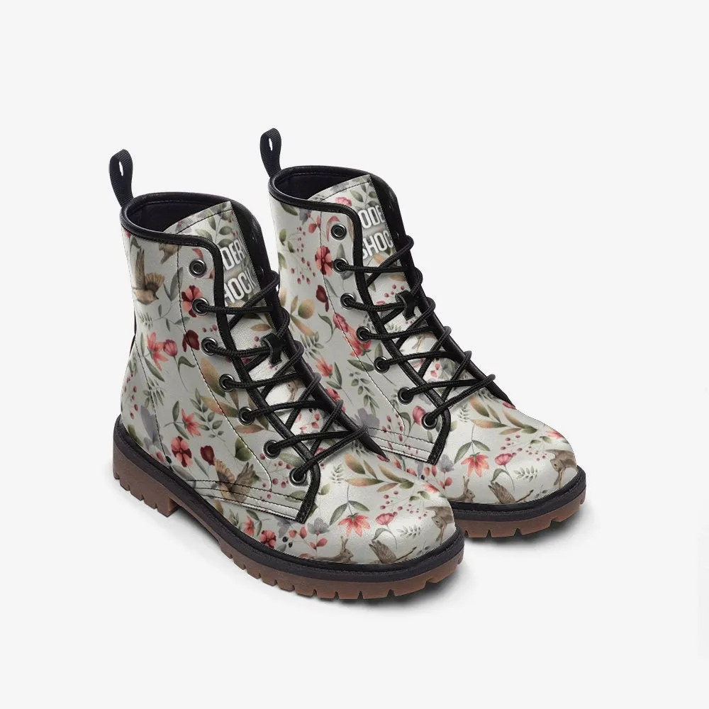 Boho Light Flowers Vegan Leather Unisex Boots