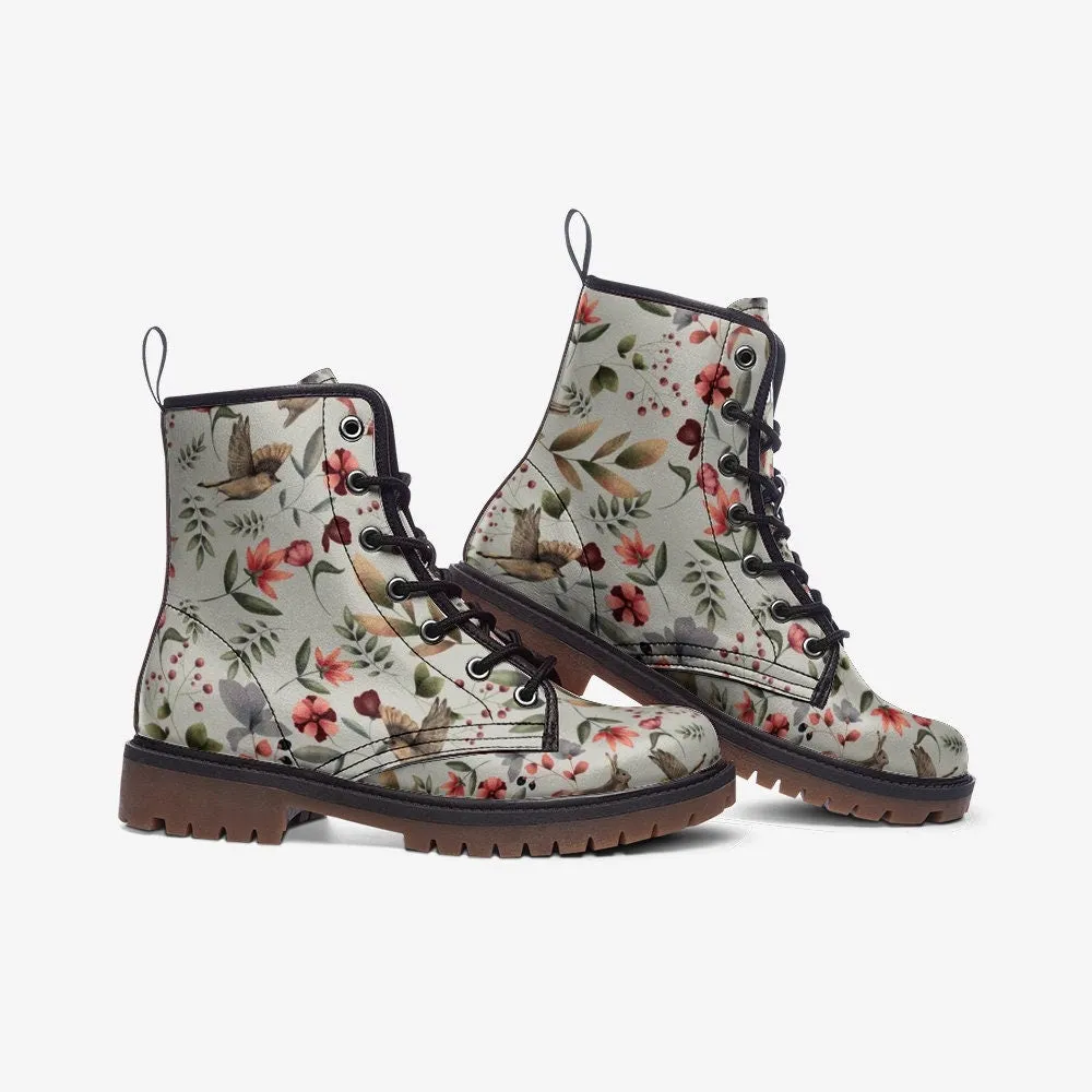Boho Light Flowers Vegan Leather Unisex Boots