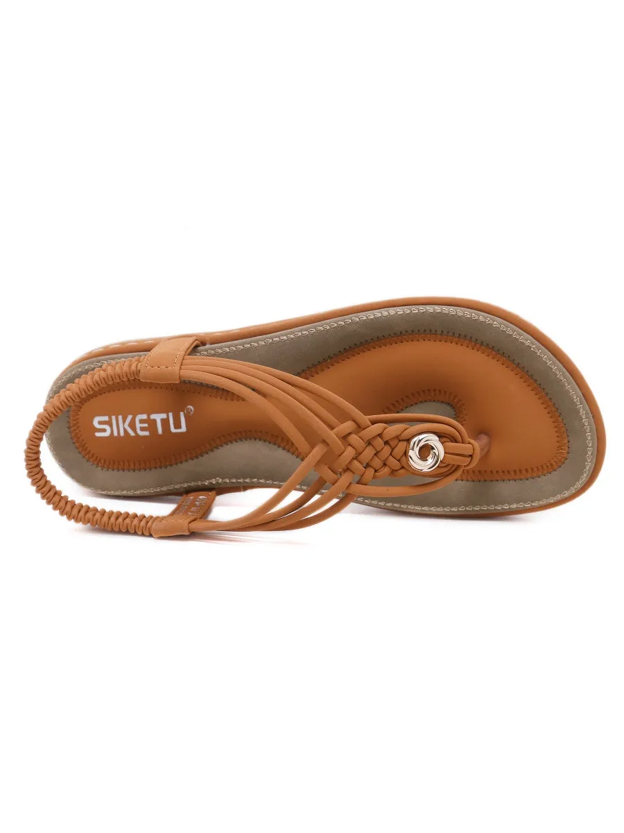 Braided Boho Slingback Sandals