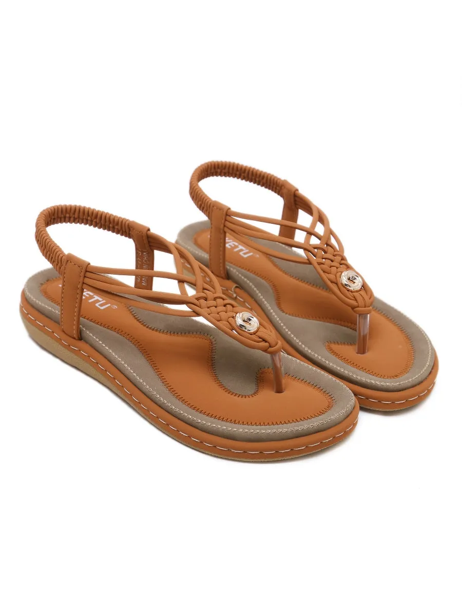 Braided Boho Slingback Sandals