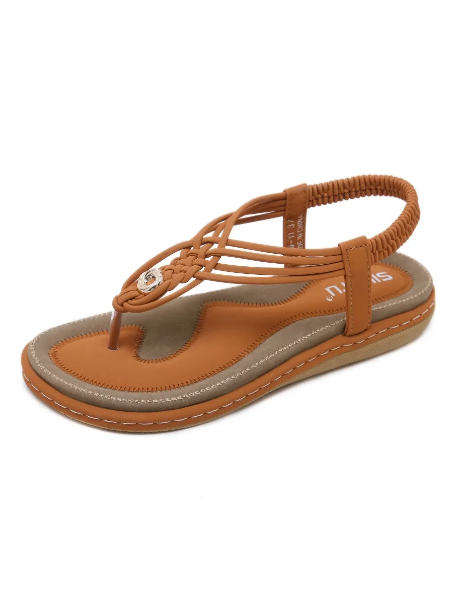 Braided Boho Slingback Sandals