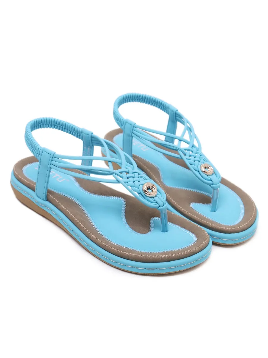Braided Boho Slingback Sandals