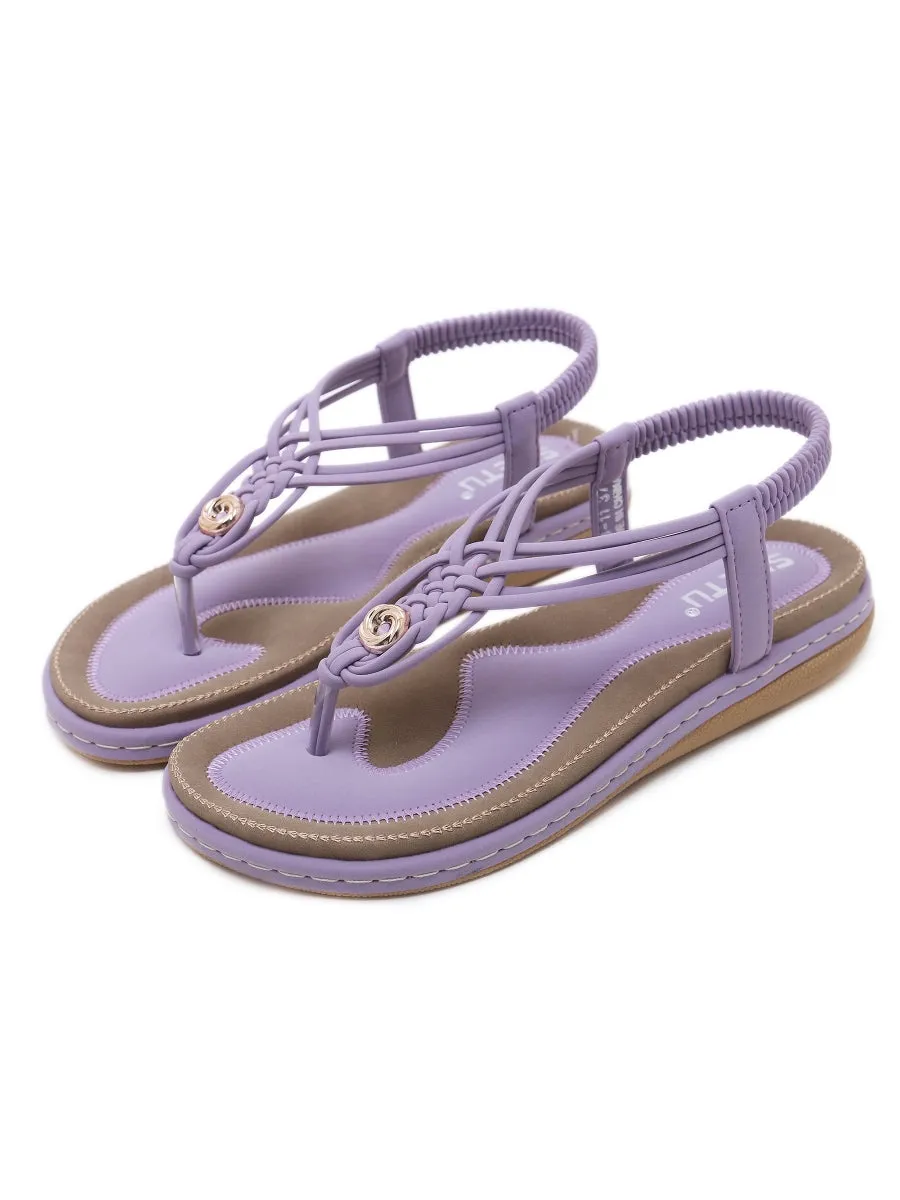 Braided Boho Slingback Sandals