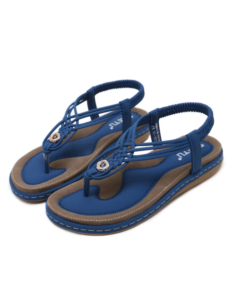 Braided Boho Slingback Sandals