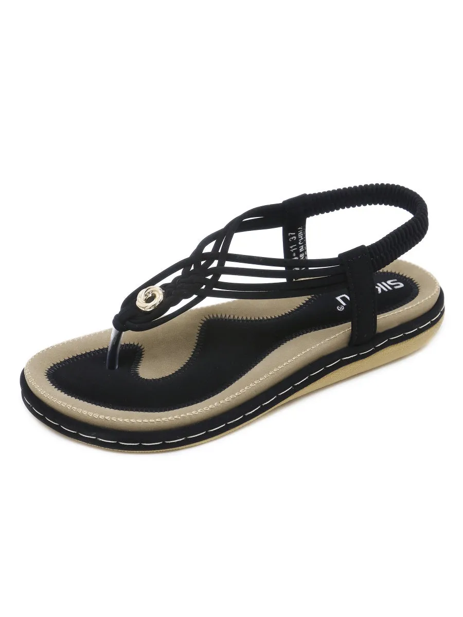 Braided Boho Slingback Sandals