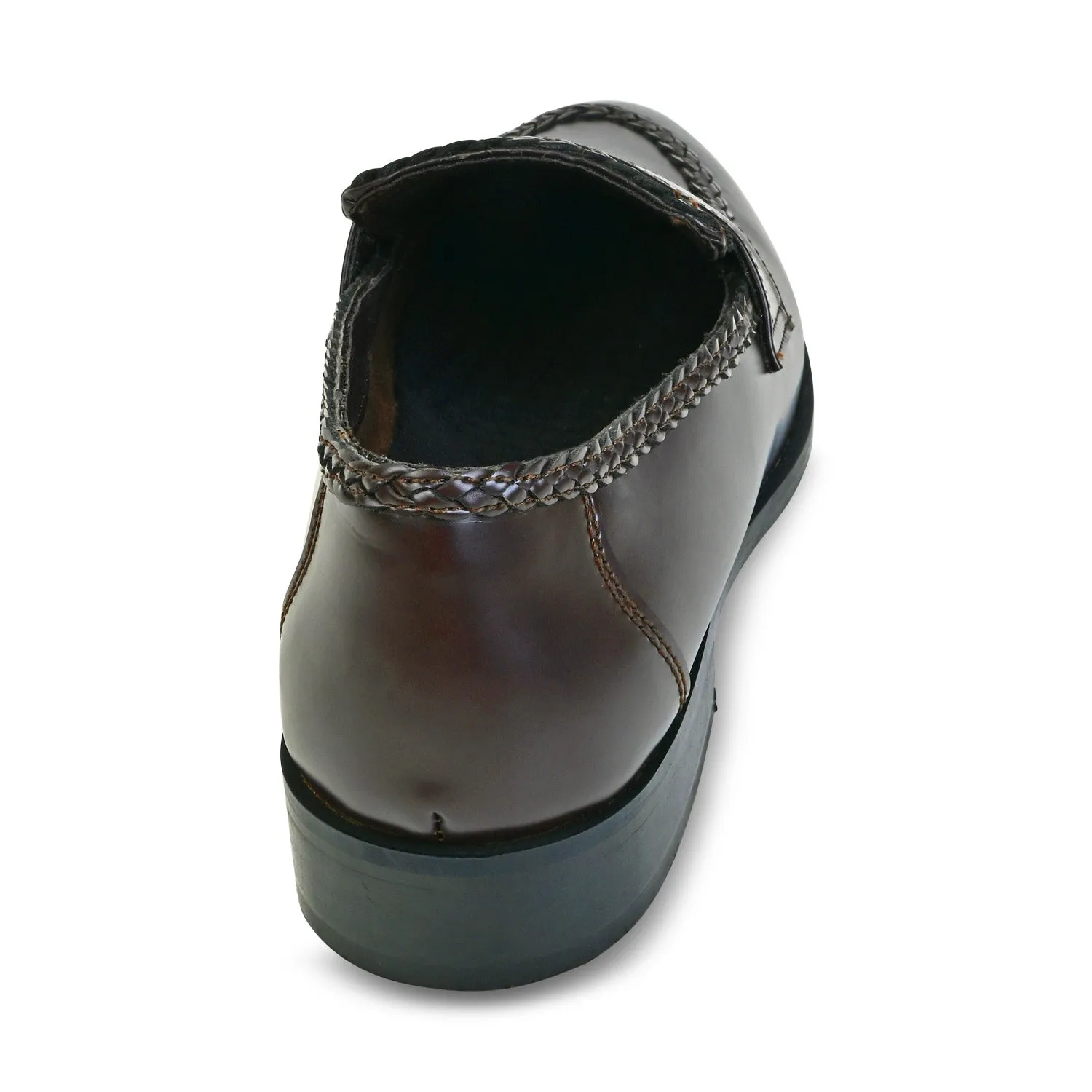 Braided Patina Loafer- Burgundy