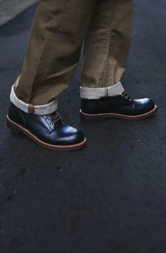 【Brother Bridge】Bidassoa Steerhide Teacore Black 圓頭黑色茶芯工裝靴