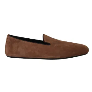 Brown Suede Slides Light Loafers