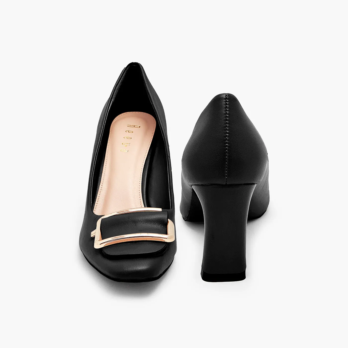 Buckled Block Heels