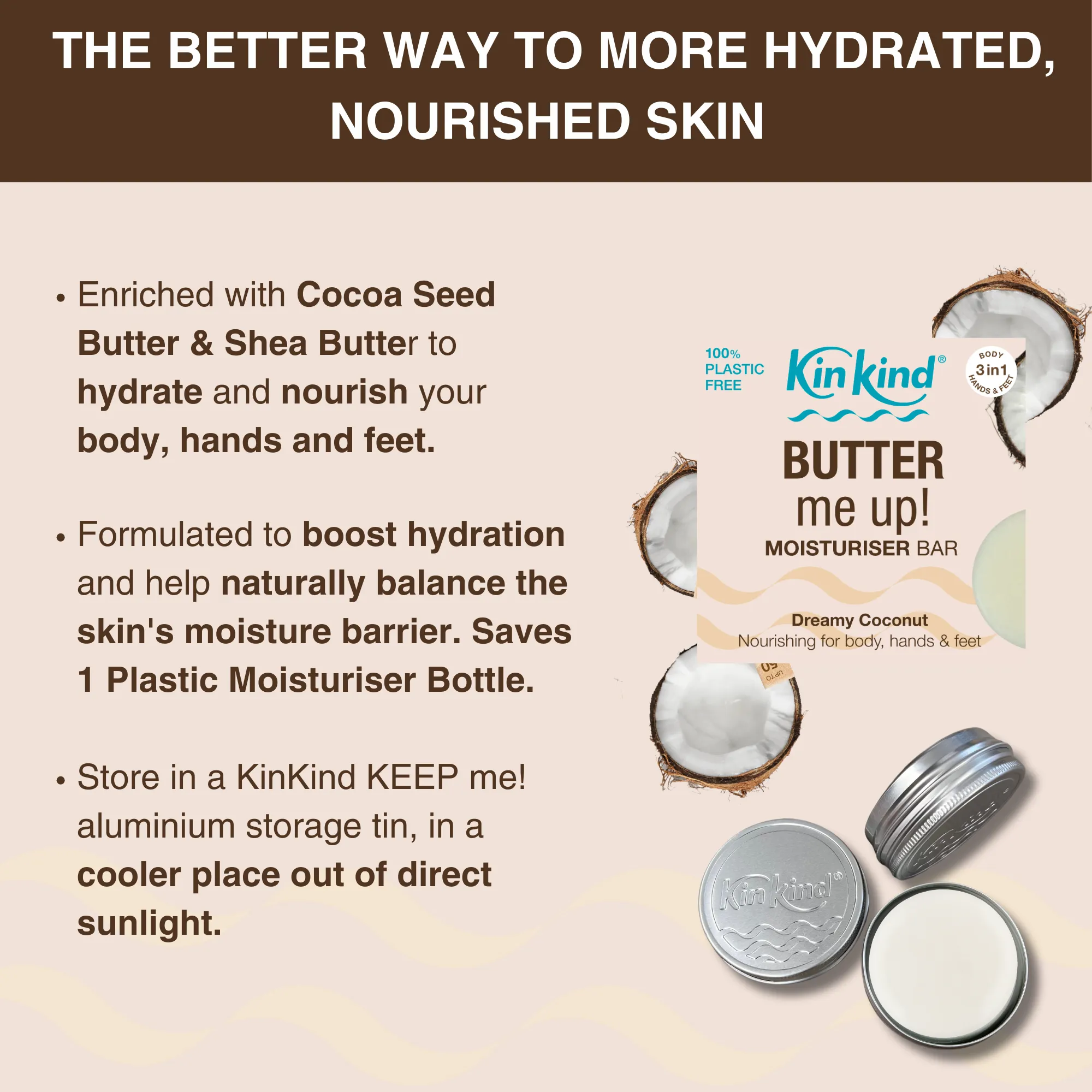 BUTTER me up! Moisturiser bar. Saves 1 plastic bottle!