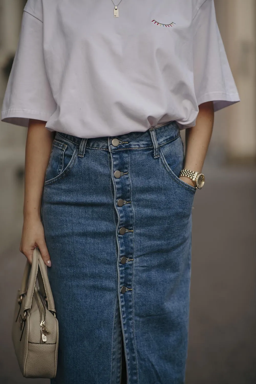 By Your Side denim skirt