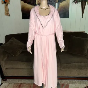 Cabernet Sleepwear • Pink/ Black • Size Large • Nightgown &amp; Robe