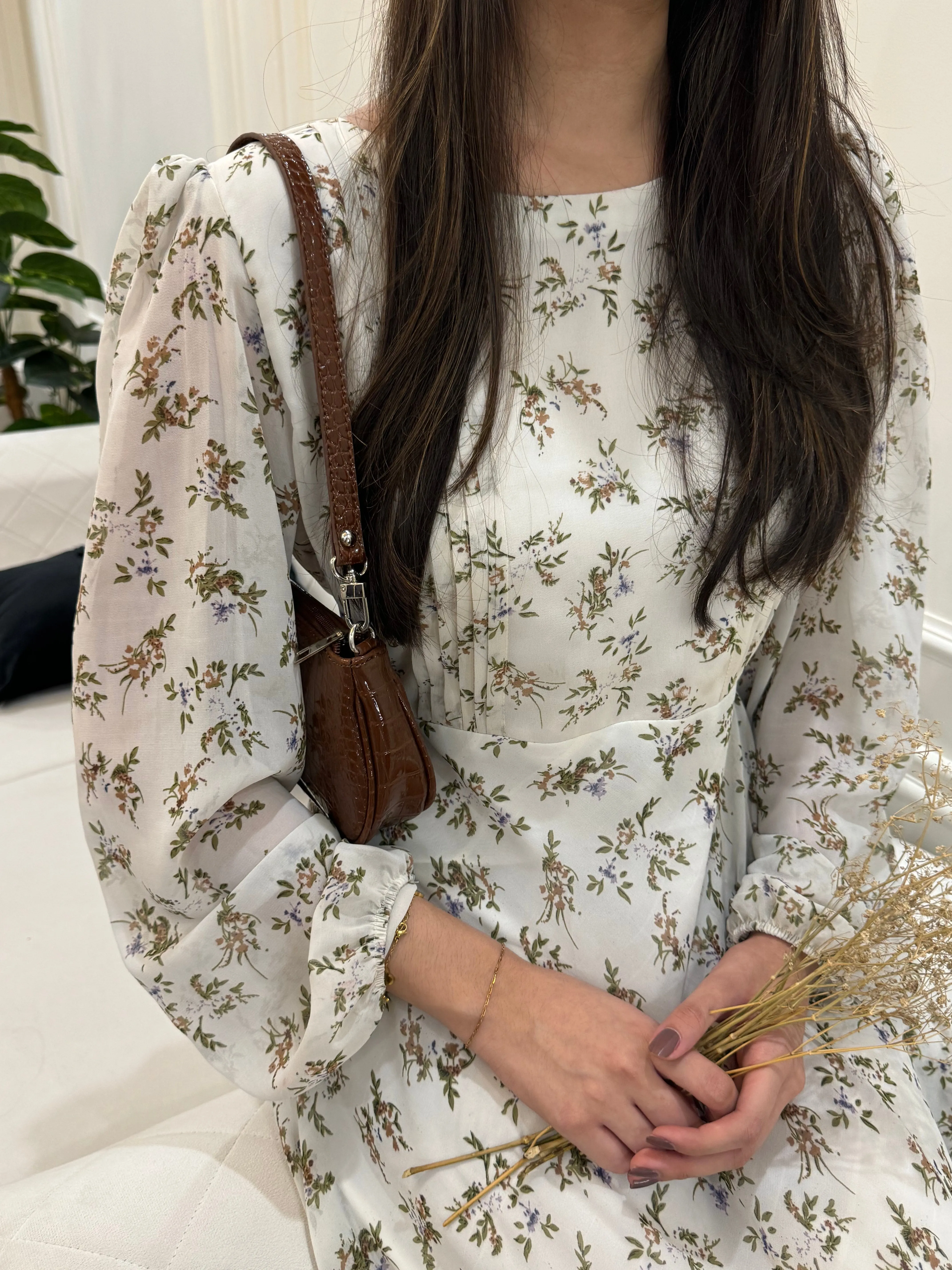 Calla Floral Long Dress by Silk and Saffron