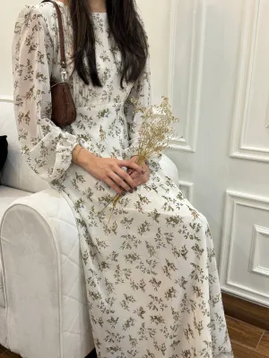 Calla Floral Long Dress by Silk and Saffron