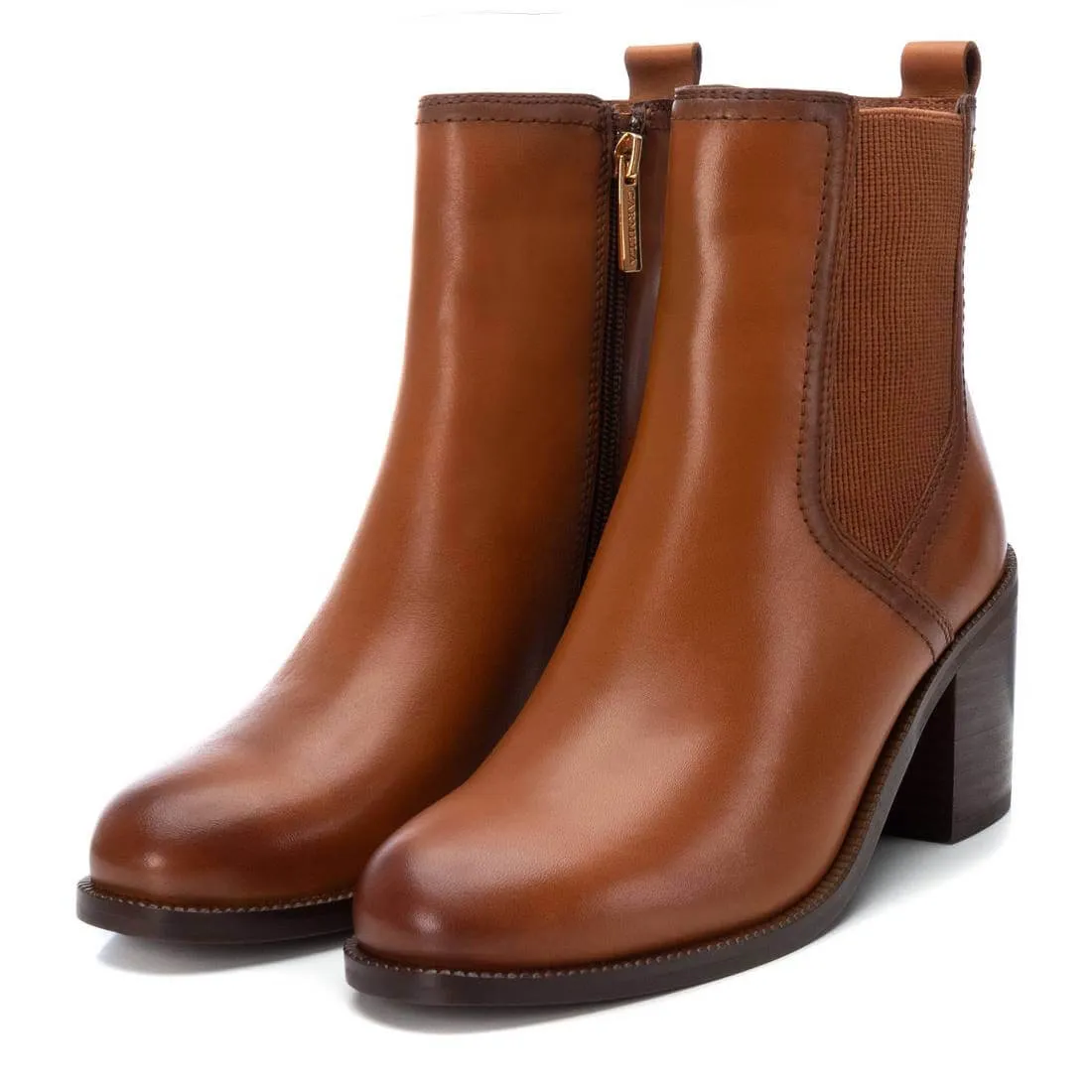 Carmela Tan Classic Block Heel Boots