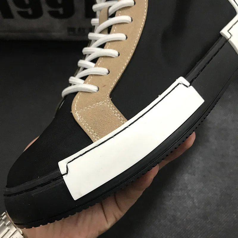Causal shoes Flats Moccasins Male High Top Rock hip hop mixed color shoes For Man