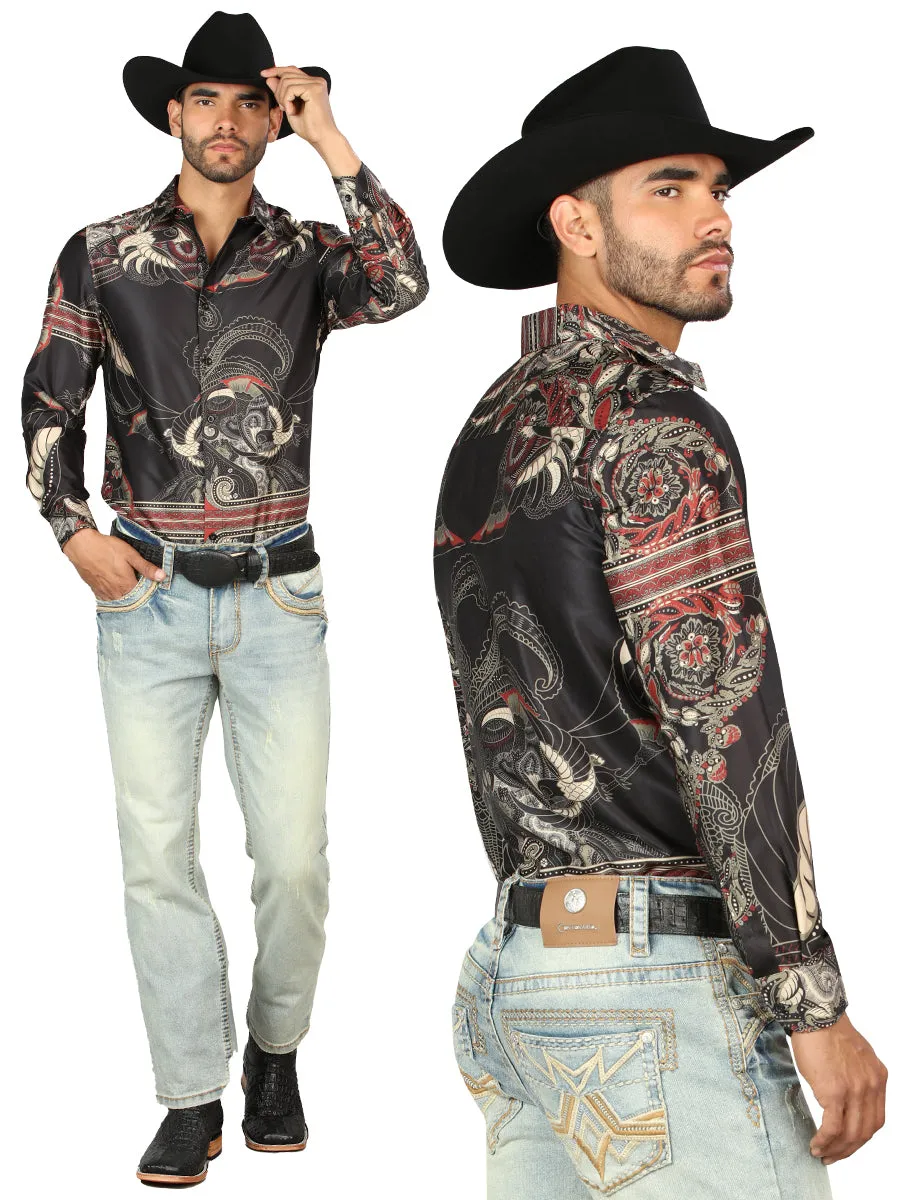 Centenario Mens Denim Boot cut Jeans with Embroidered Details -Light Blue