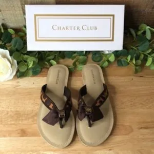 Charter Club Women's Esmaraa Bow Thong Sandals 6.5