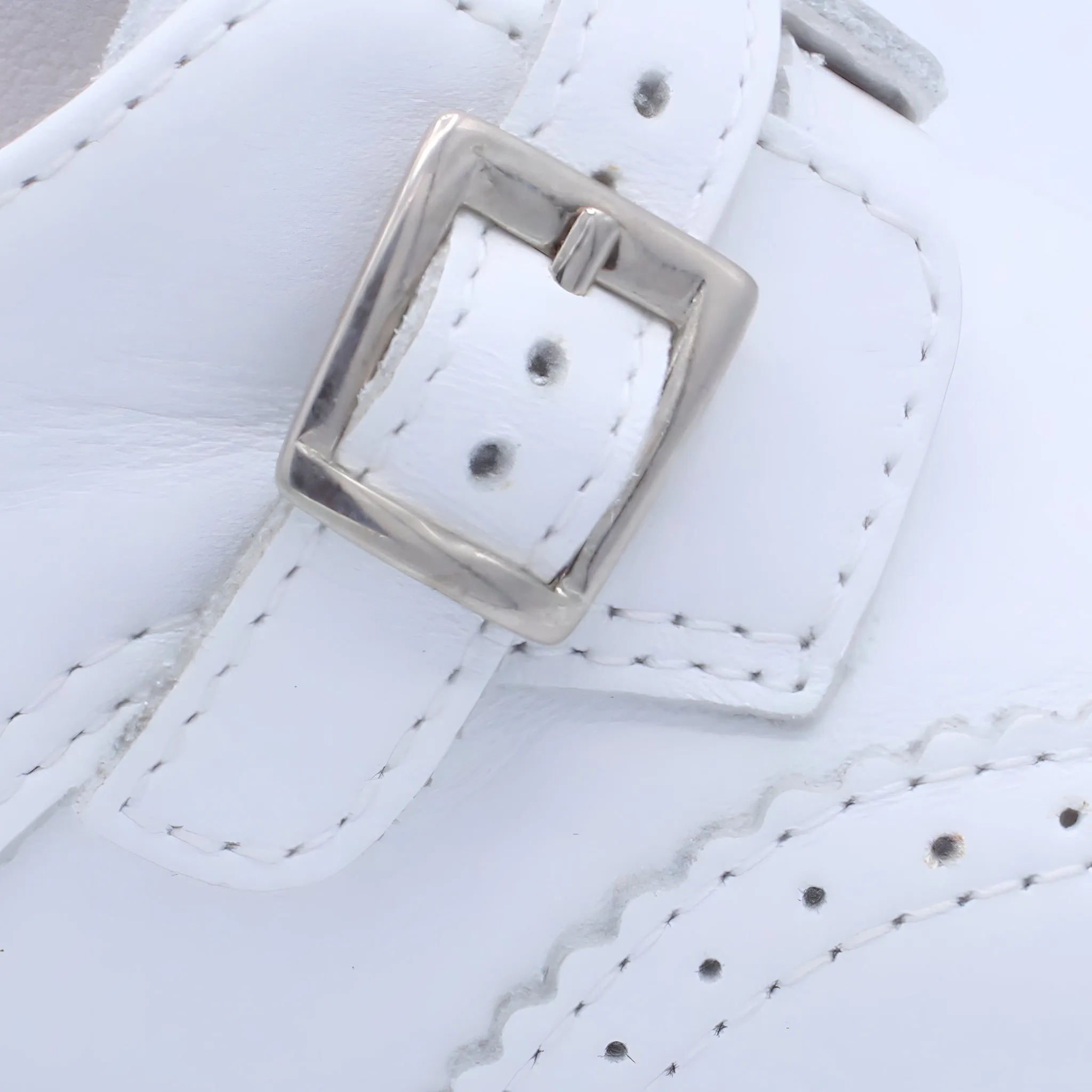 'Chico' Boys White Leather Buckle Boots