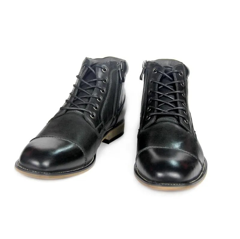 Classic Men's Cap Toe Leather Boots