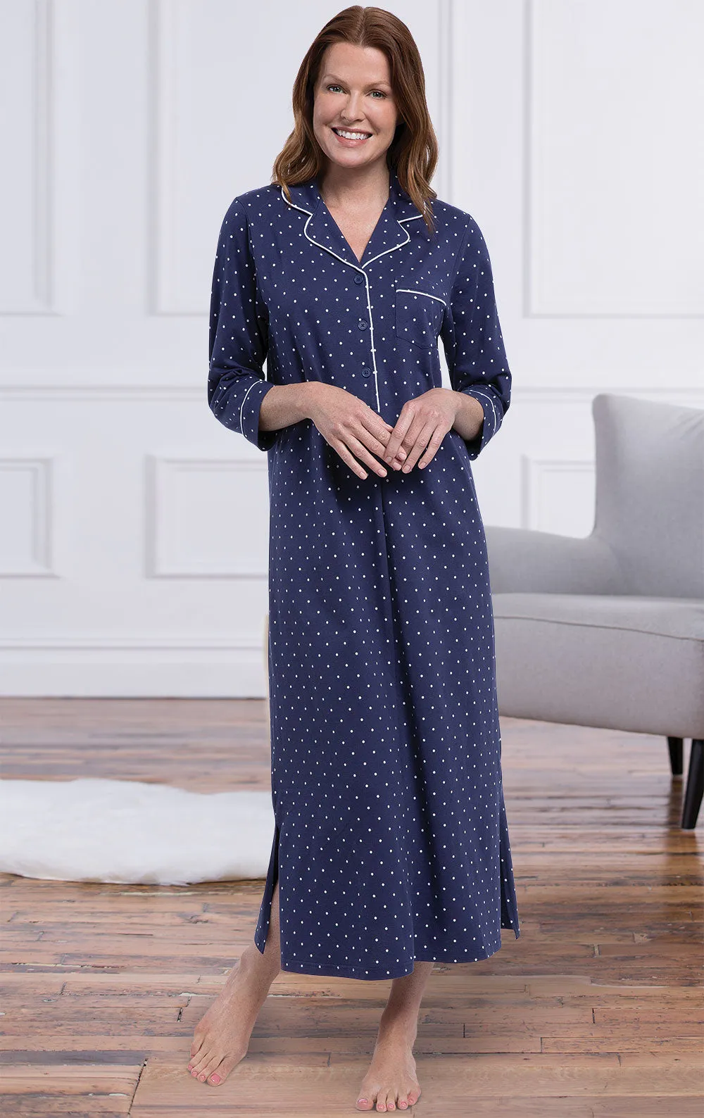 Classic Polka-Dot Nightgown