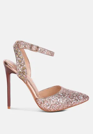 Cloriss Diamante Embellished Glitter High Heels By Ruw