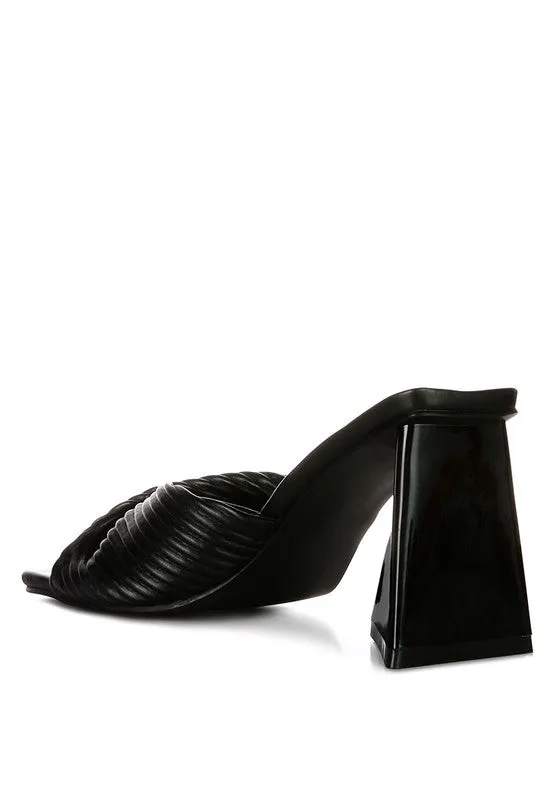 Cupid Kiss Pleated Twist Strap Sandals 3" Heels