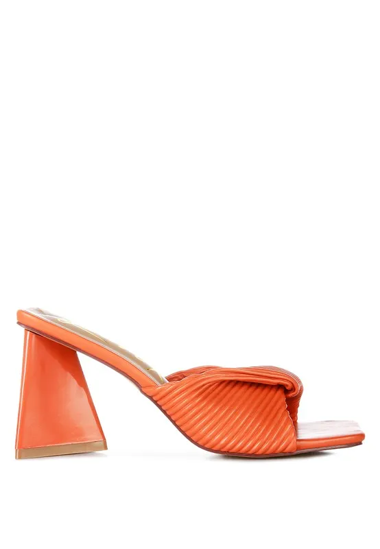 Cupid Kiss Pleated Twist Strap Sandals 3" Heels