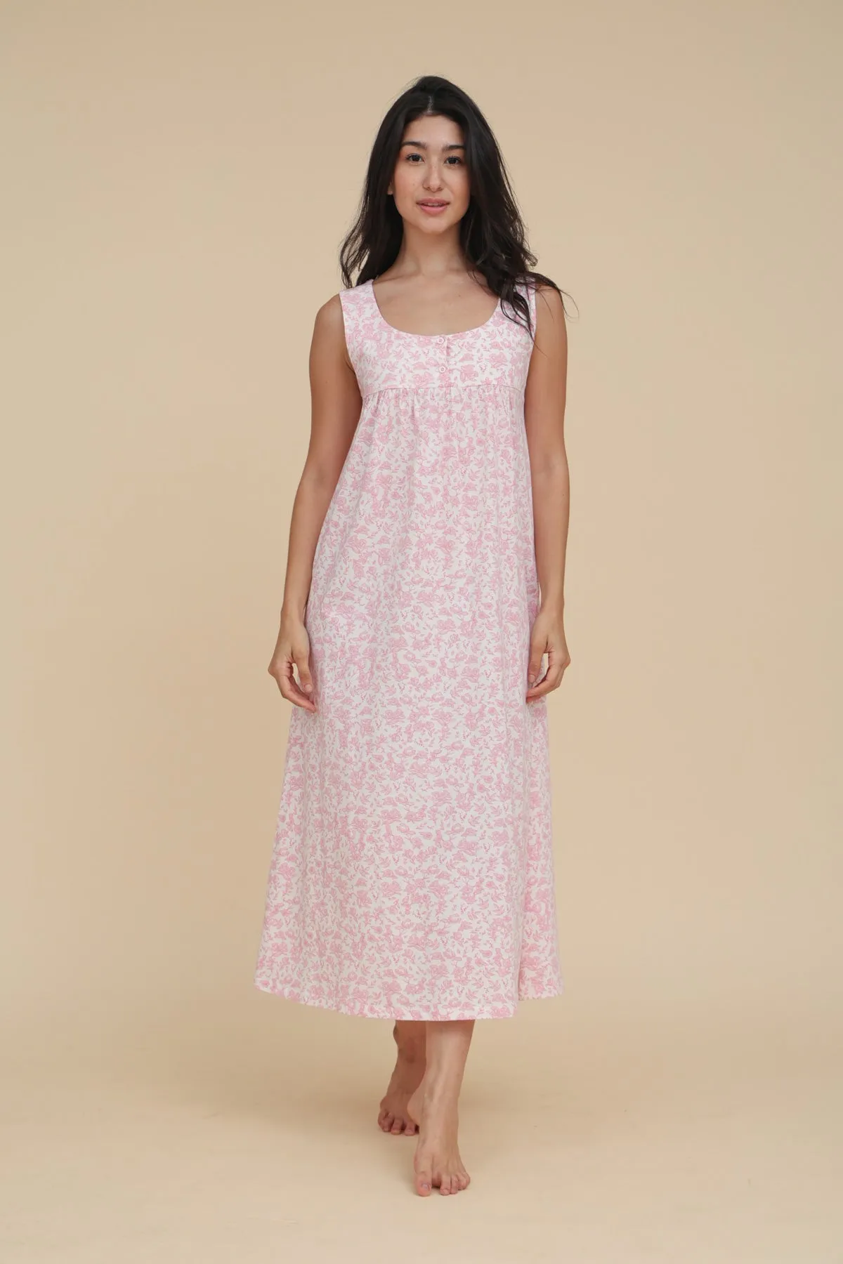 Cut Sleeve Floral Nightdress