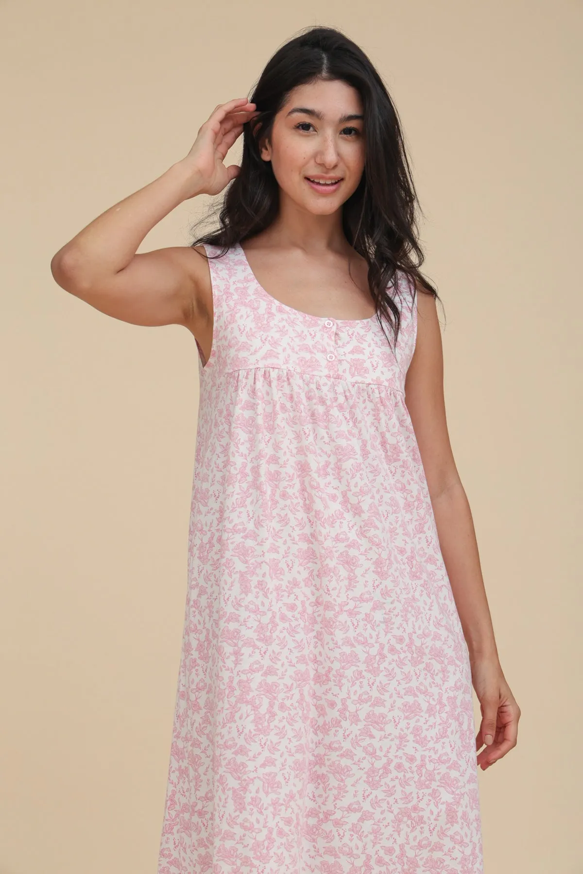 Cut Sleeve Floral Nightdress