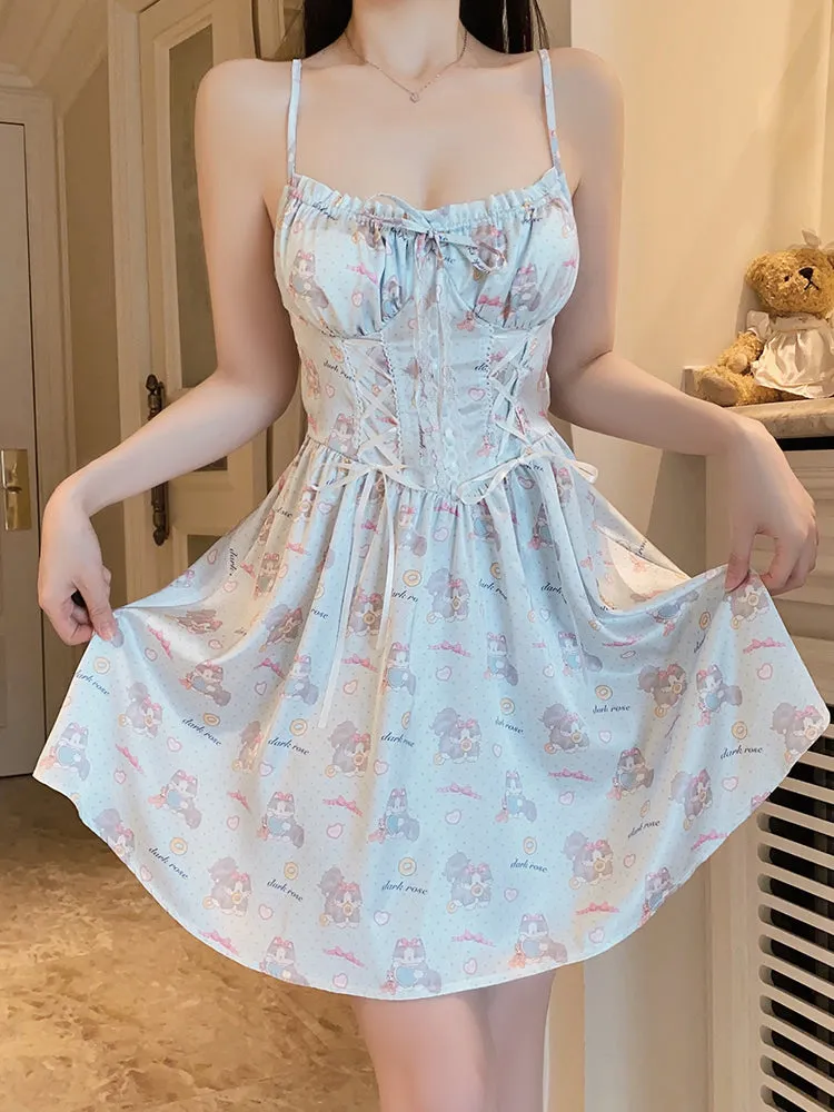 Cute Print Corset Dress