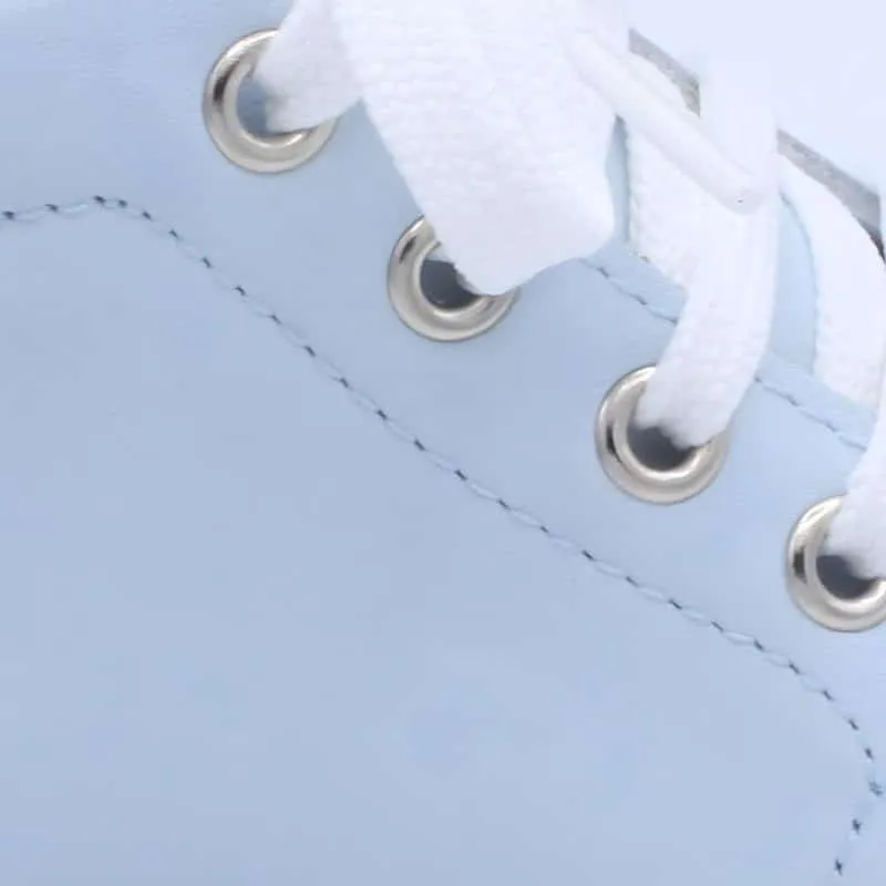 'Danilo' Boys Pale Blue Leather High-Tops