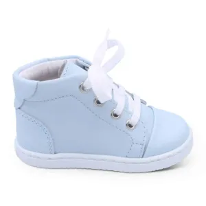 'Danilo' Boys Pale Blue Leather High-Tops