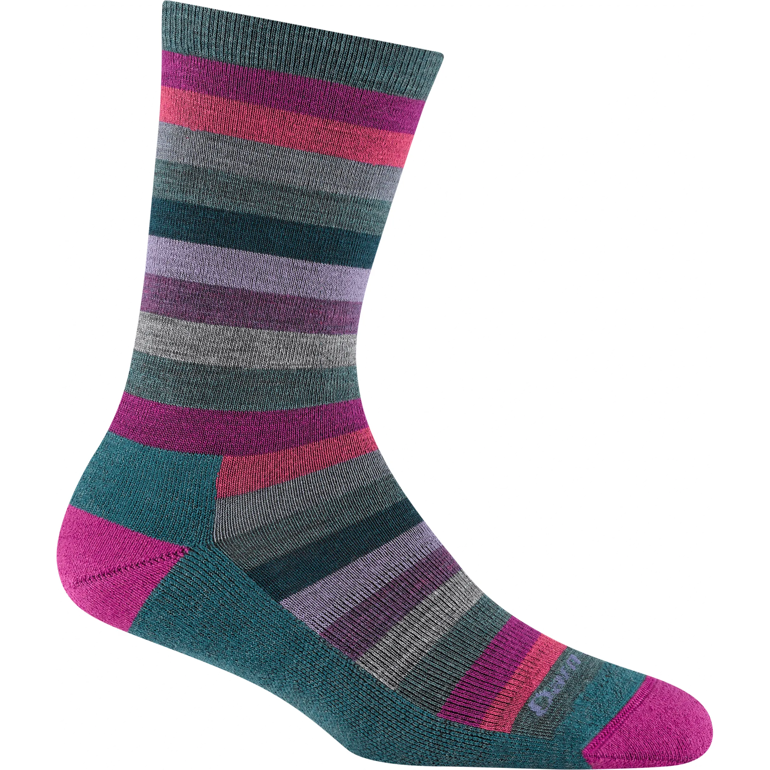 Darn Tough Womens Mystic Stripe Crew Lightweight Lifestyle Socks