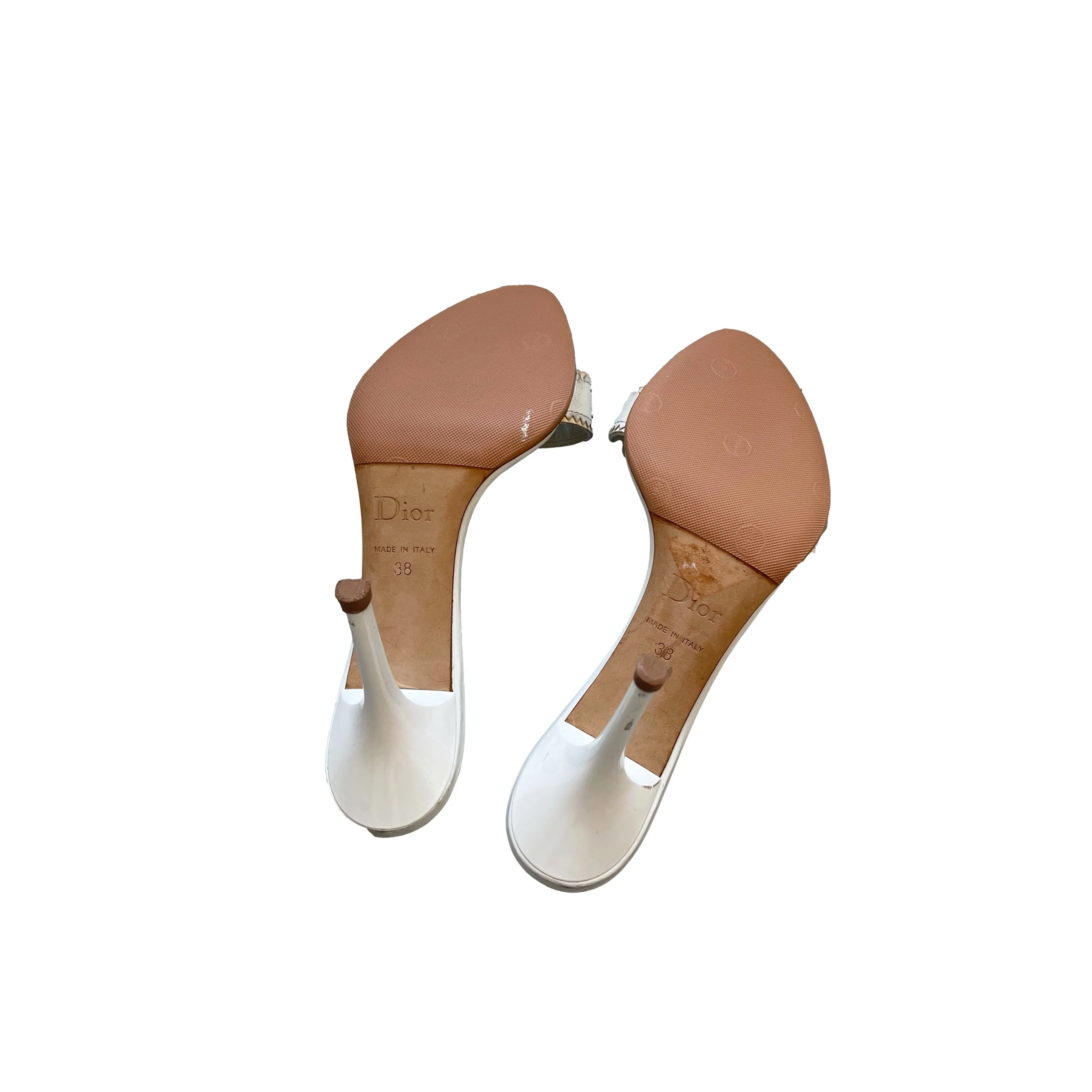 Dior White Logo Heels