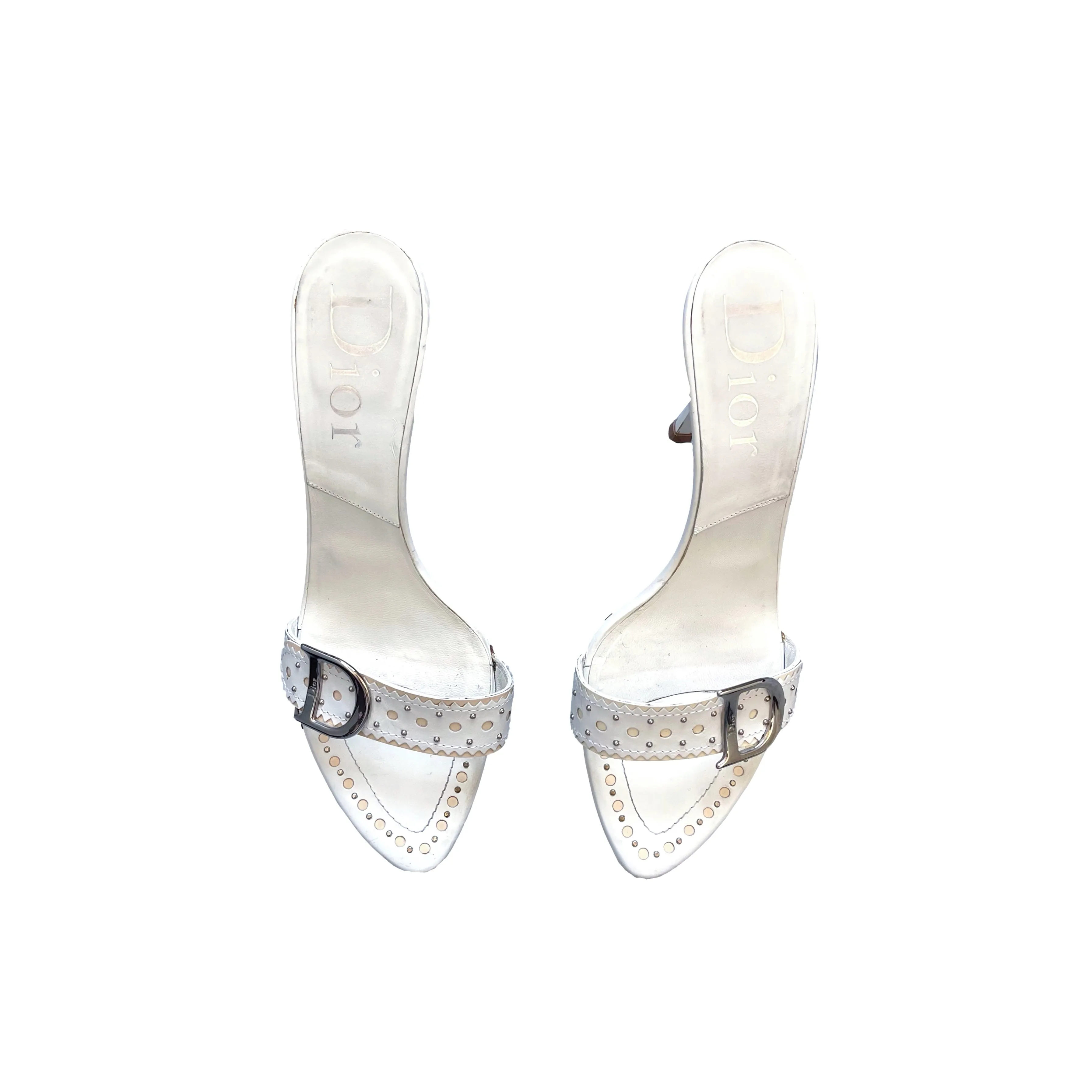Dior White Logo Heels