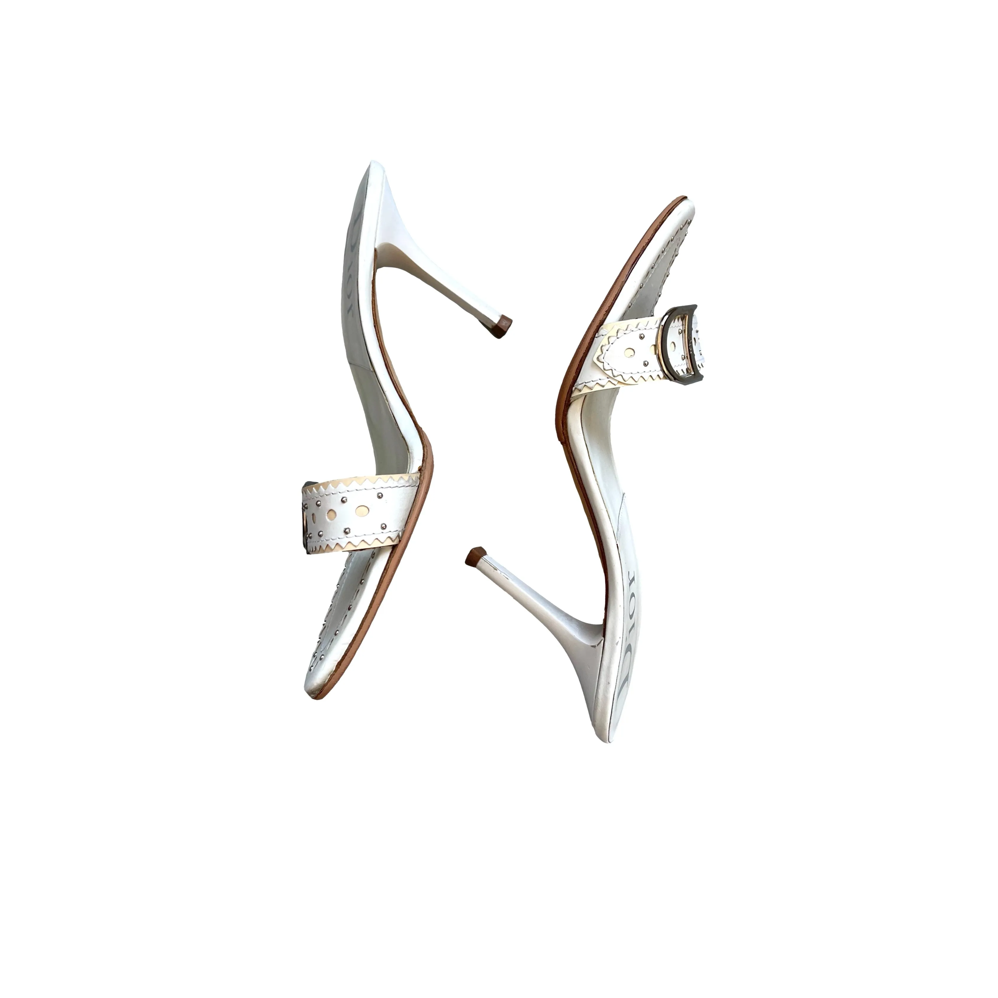 Dior White Logo Heels
