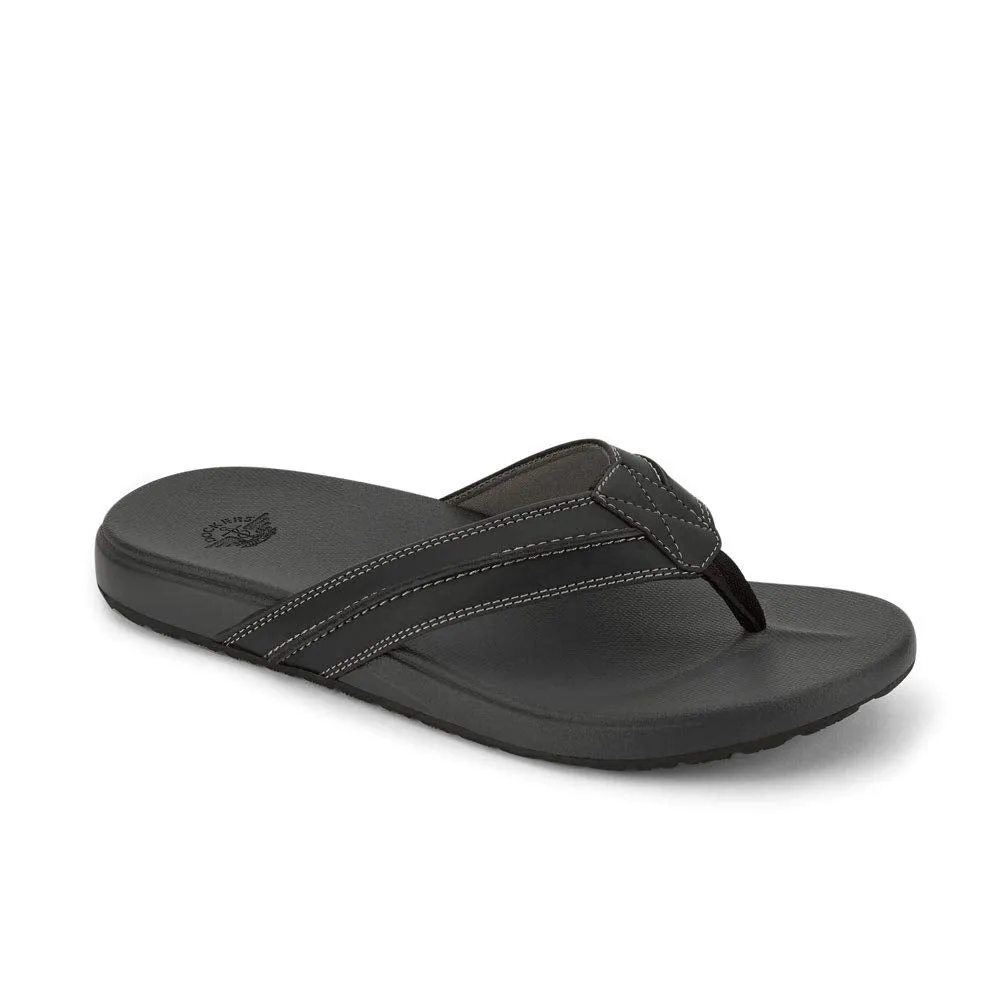 DOCKERS Mens Freddy Casual Flip-Flop Sandal Shoe, Black, 9 M