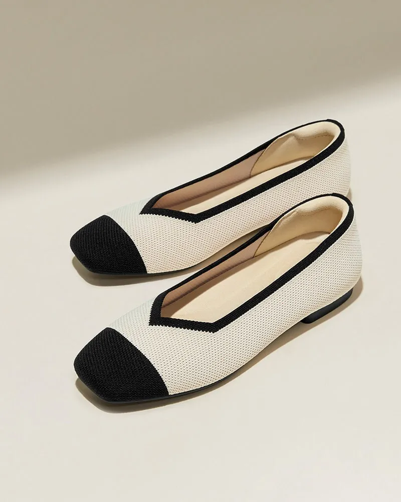 Eco-friendly Square Toe Ballet Flats(AirLeaf)