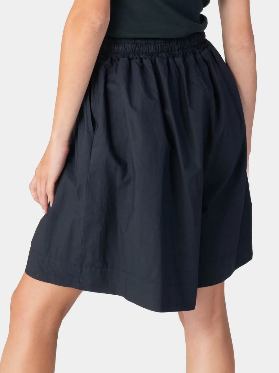 Elastic Tie Waist Cotton Boxy Shorts
