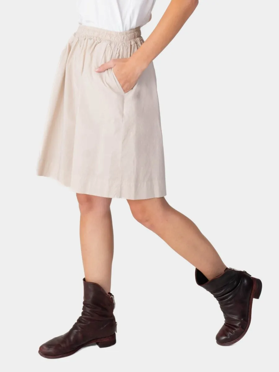 Elastic Tie Waist Cotton Boxy Shorts