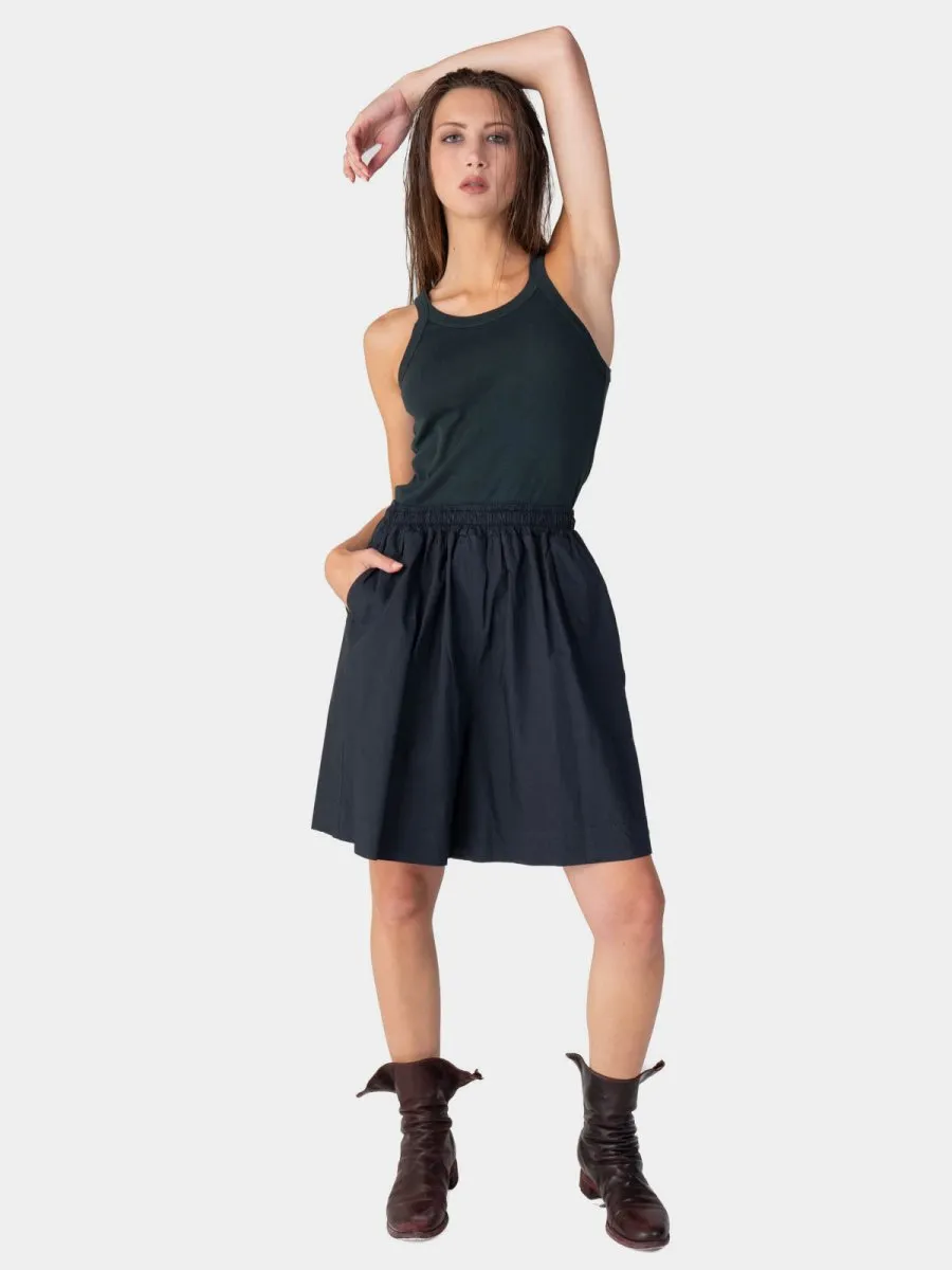 Elastic Tie Waist Cotton Boxy Shorts