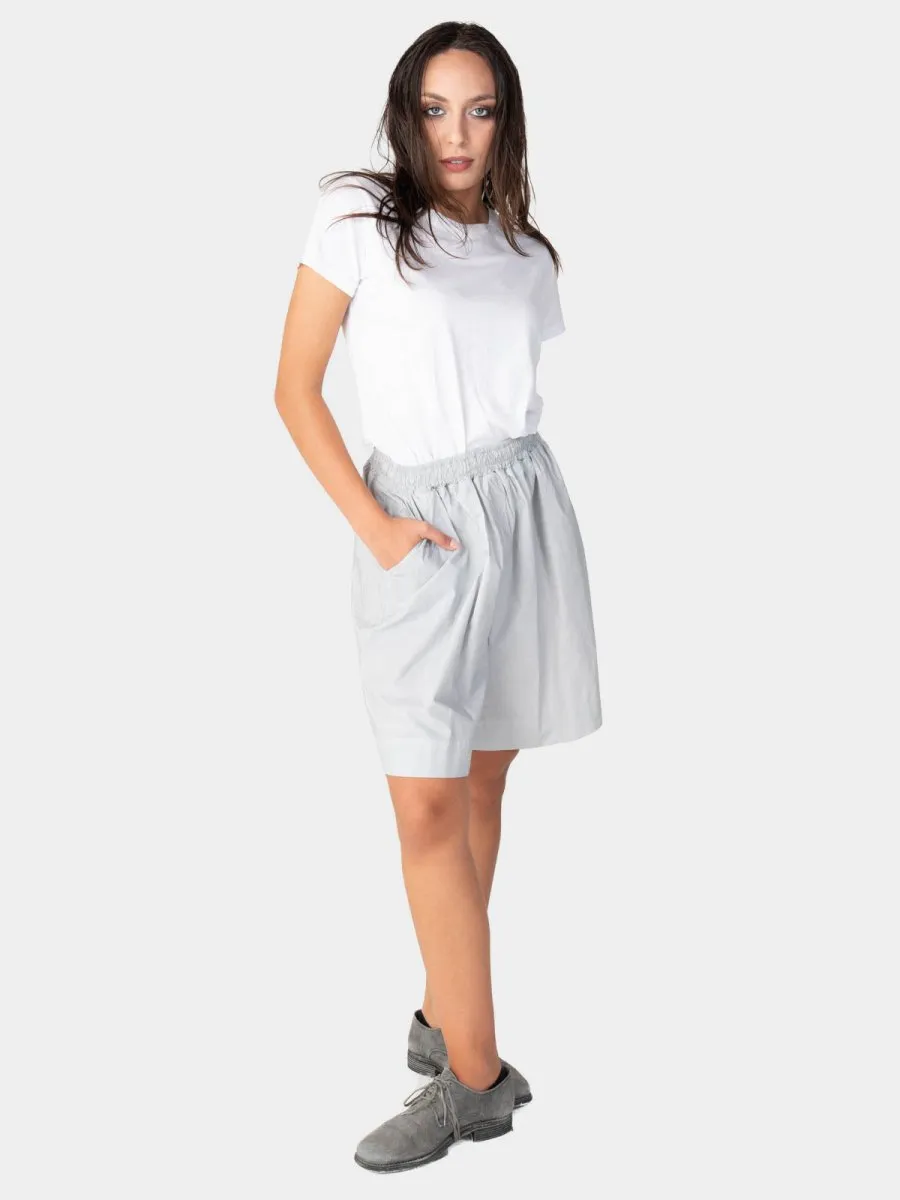 Elastic Tie Waist Cotton Boxy Shorts