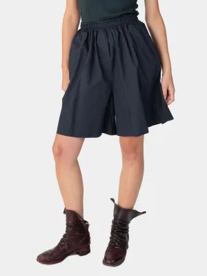 Elastic Tie Waist Cotton Boxy Shorts