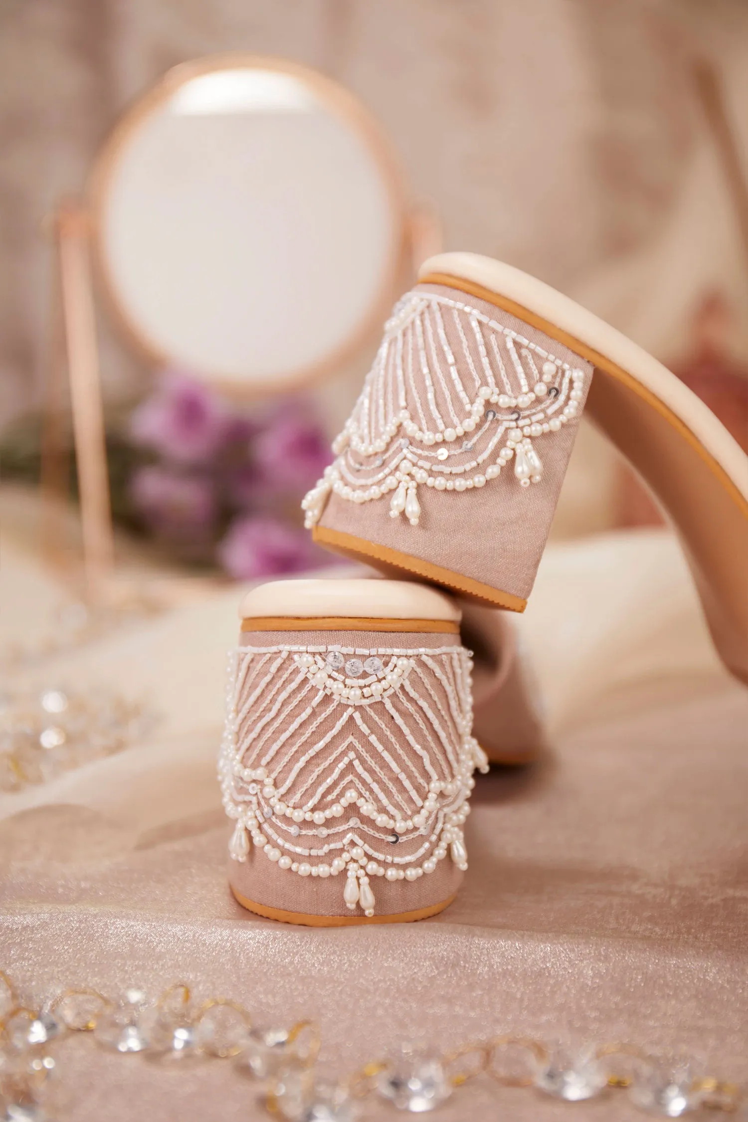 Estelle Pink Mule Heel