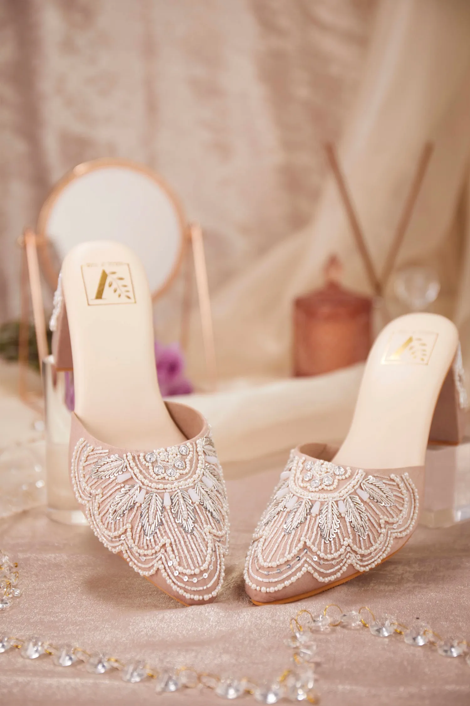 Estelle Pink Mule Heel