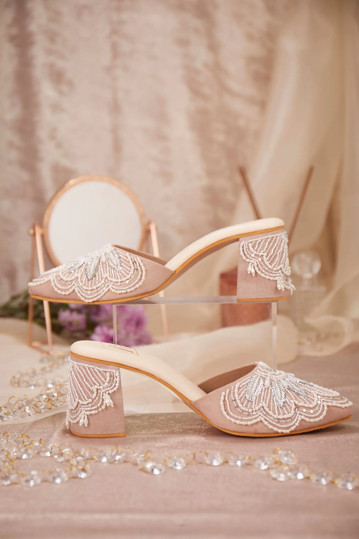 Estelle Pink Mule Heel