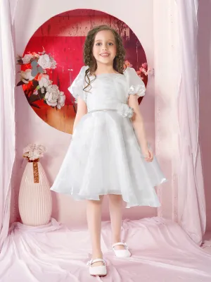 Ethereal White Graceful Frock for Girls