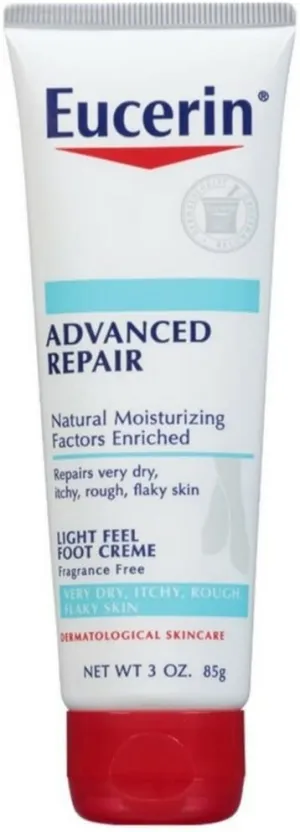 Eucerin Advanced Repair Light Feel Foot Creme, 3 oz