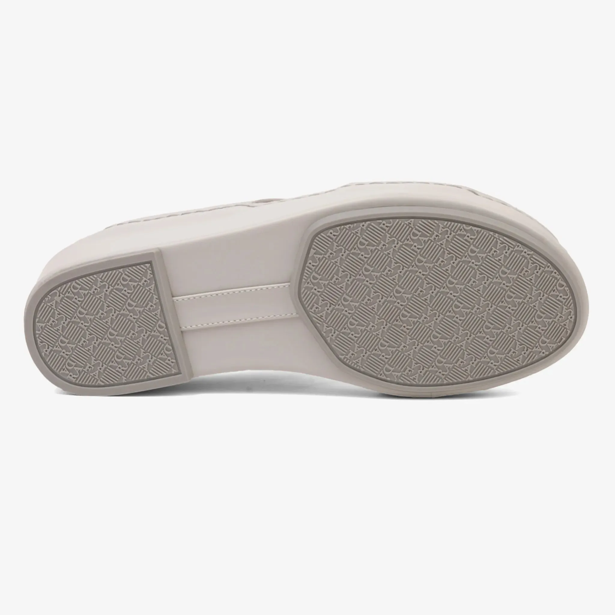 FARADA DA VINCI BRASS ICONIC DOUBLE F TRIM ARABIC SANDALS LIGHT GREY